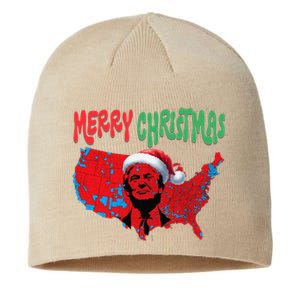 Trump Red Election Map Merry Christmas Trump Winner 2024 Sustainable Beanie