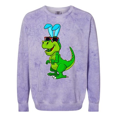 T Rex Easter Bunny Funny Dinosaur Basket Stuffers Colorblast Crewneck Sweatshirt