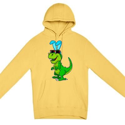 T Rex Easter Bunny Funny Dinosaur Basket Stuffers Premium Pullover Hoodie