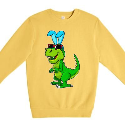 T Rex Easter Bunny Funny Dinosaur Basket Stuffers Premium Crewneck Sweatshirt