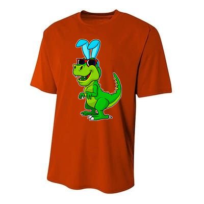 T Rex Easter Bunny Funny Dinosaur Basket Stuffers Performance Sprint T-Shirt