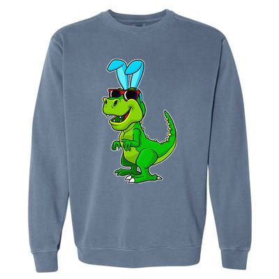 T Rex Easter Bunny Funny Dinosaur Basket Stuffers Garment-Dyed Sweatshirt