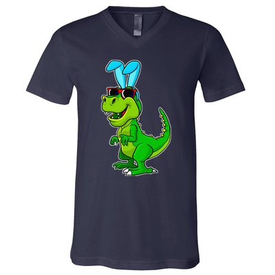 T Rex Easter Bunny Funny Dinosaur Basket Stuffers V-Neck T-Shirt