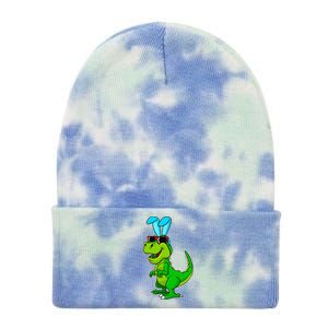 T Rex Easter Bunny Funny Dinosaur Basket Stuffers Tie Dye 12in Knit Beanie