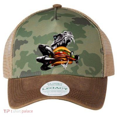 T Rex Eating Burger Legacy Tie Dye Trucker Hat