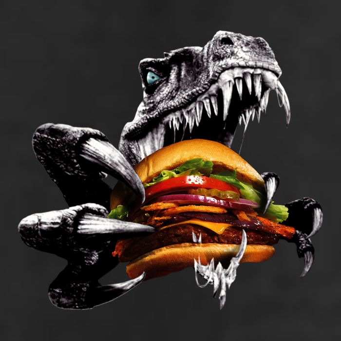 T Rex Eating Burger Cool Comfort Performance Bucket Hat
