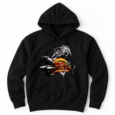 T Rex Eating Burger Hoodie