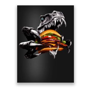 T Rex Eating Burger Poster