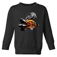 T Rex Eating Burger Toddler Sweatshirt