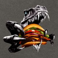 T Rex Eating Burger Cotton Canvas Backpack