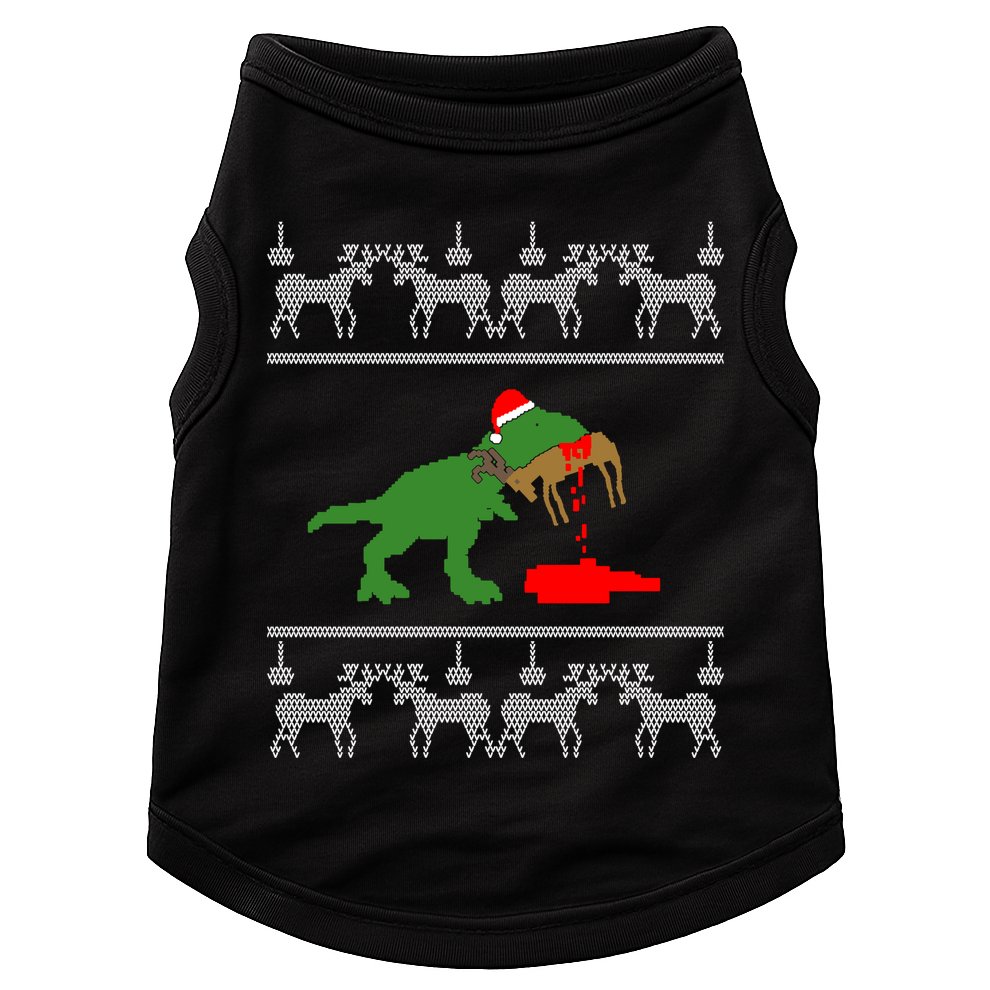 T Rex Eating Rudolph The Red Nosed Reindeer Doggie Tank