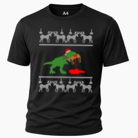 T Rex Eating Rudolph The Red Nosed Reindeer Performance Shirt