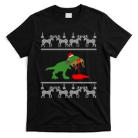 T Rex Eating Rudolph The Red Nosed Reindeer T-Shirt