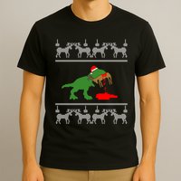 T Rex Eating Rudolph The Red Nosed Reindeer T-Shirt