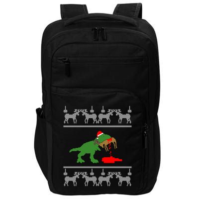 T Rex Eating Rudolph The Red Nosed Reindeer Impact Tech Backpack