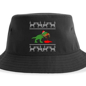 T Rex Eating Rudolph The Red Nosed Reindeer Sustainable Bucket Hat