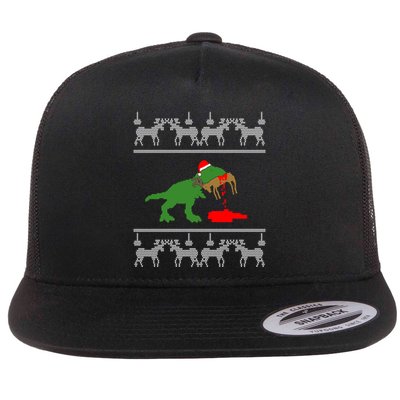 T Rex Eating Rudolph The Red Nosed Reindeer Flatbill Hat