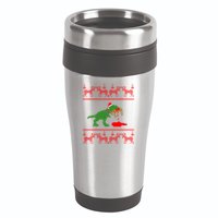 T Rex Eating Rudolph The Red Nosed Reindeer 16oz Travel Tumbler