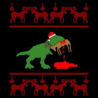 T Rex Eating Rudolph The Red Nosed Reindeer 16oz Travel Tumbler