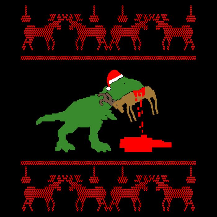 T Rex Eating Rudolph The Red Nosed Reindeer 16oz Travel Tumbler