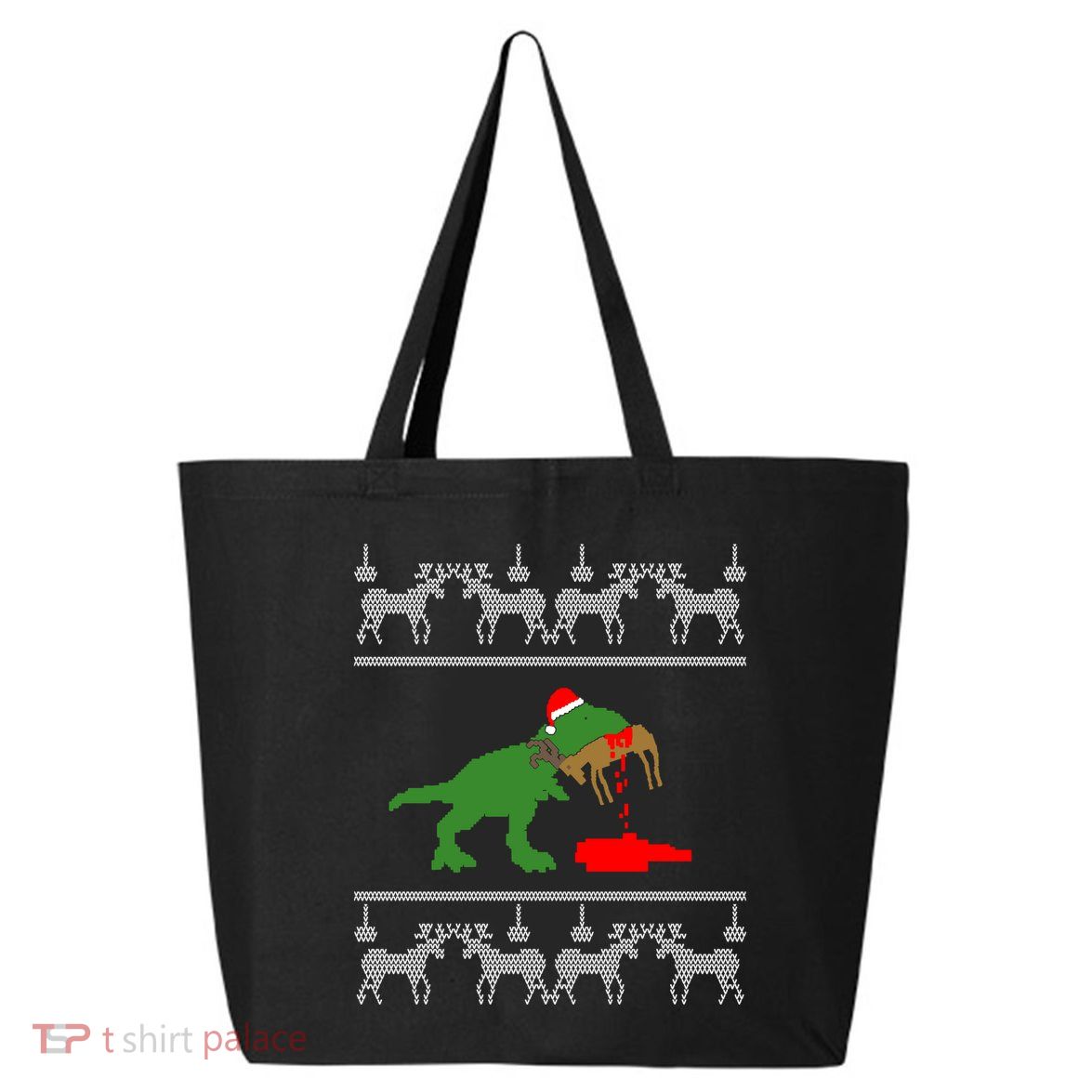 T Rex Eating Rudolph The Red Nosed Reindeer 25L Jumbo Tote
