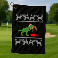 T Rex Eating Rudolph The Red Nosed Reindeer Golf Towel