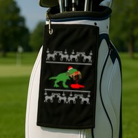 T Rex Eating Rudolph The Red Nosed Reindeer Golf Towel