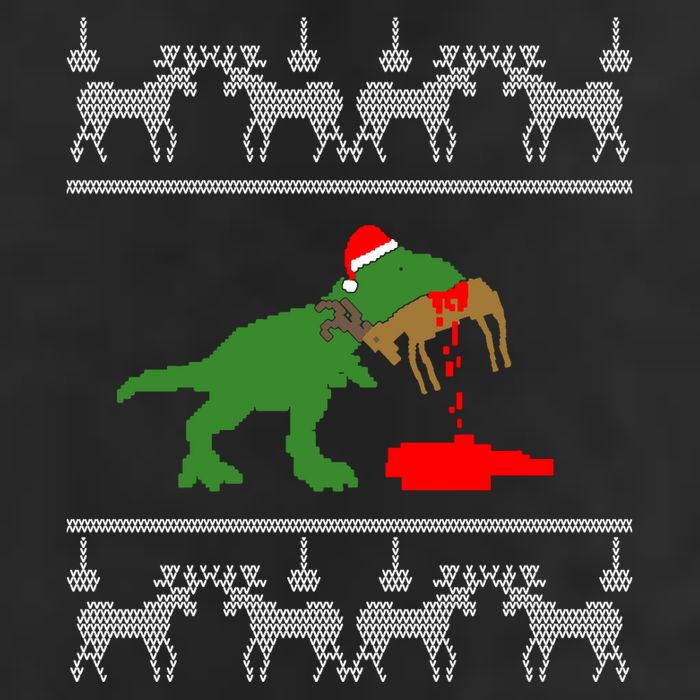 T Rex Eating Rudolph The Red Nosed Reindeer Golf Towel