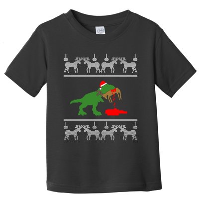 T Rex Eating Rudolph The Red Nosed Reindeer Toddler T-Shirt