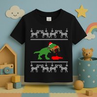 T Rex Eating Rudolph The Red Nosed Reindeer Toddler T-Shirt