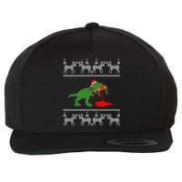 T Rex Eating Rudolph The Red Nosed Reindeer Wool Snapback Cap