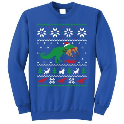 T Rex Eating Reindeer Funny Dinosaur Christmas Ugly Gift Sweatshirt