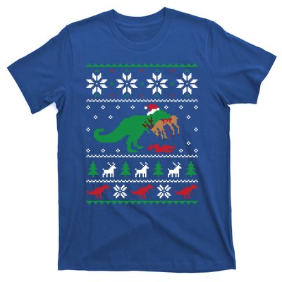 T Rex Eating Reindeer Funny Dinosaur Christmas Ugly Gift T-Shirt