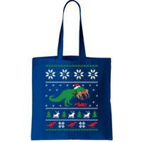 T Rex Eating Reindeer Funny Dinosaur Christmas Ugly Gift Tote Bag