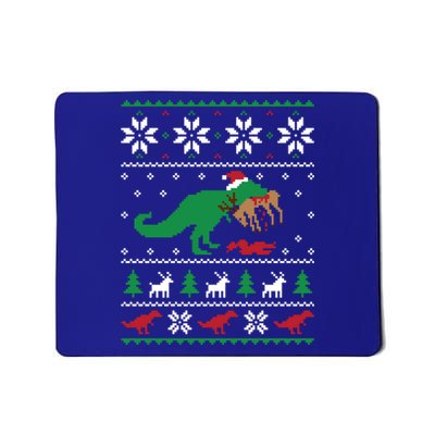 T Rex Eating Reindeer Funny Dinosaur Christmas Ugly Gift Mousepad