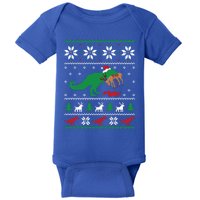 T Rex Eating Reindeer Funny Dinosaur Christmas Ugly Gift Baby Bodysuit