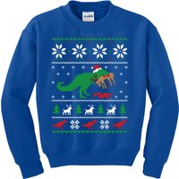 T Rex Eating Reindeer Funny Dinosaur Christmas Ugly Gift Kids Sweatshirt