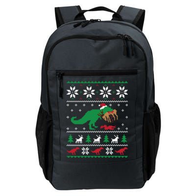 T Rex Eating Reindeer Funny Dinosaur Christmas Ugly Gift Daily Commute Backpack