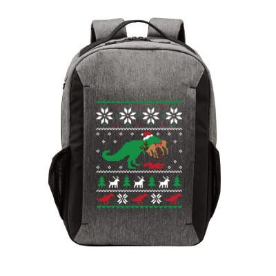 T Rex Eating Reindeer Funny Dinosaur Christmas Ugly Gift Vector Backpack