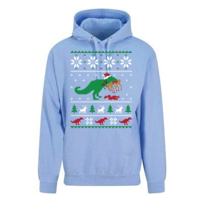 T Rex Eating Reindeer Funny Dinosaur Christmas Ugly Gift Unisex Surf Hoodie