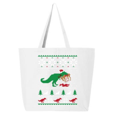 T Rex Eating Reindeer Funny Dinosaur Christmas Ugly Gift 25L Jumbo Tote