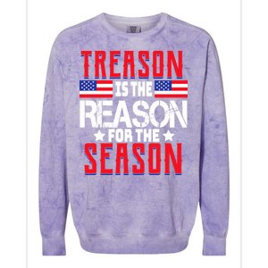 Treason Is The Reason For The Season Patriotic Colorblast Crewneck Sweatshirt