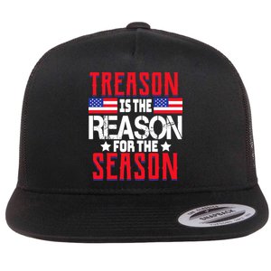 Treason Is The Reason For The Season Patriotic Flat Bill Trucker Hat