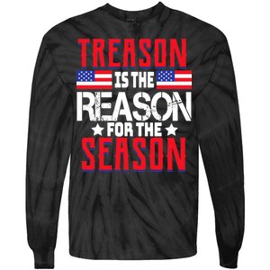 Treason Is The Reason For The Season Patriotic Tie-Dye Long Sleeve Shirt