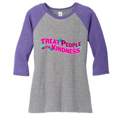 Treat People With Kindness Women's Tri-Blend 3/4-Sleeve Raglan Shirt