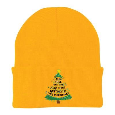 Tree Isn't The Only Thing Getting Lit Ugly Christmas Knit Cap Winter Beanie