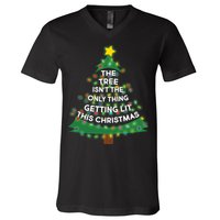Tree Isn't The Only Thing Getting Lit Ugly Christmas V-Neck T-Shirt