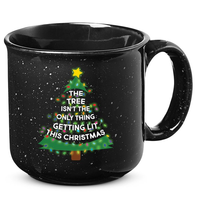 Tree Isn't The Only Thing Getting Lit Ugly Christmas 15oz Campfire Ceramic Mug