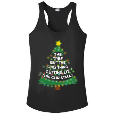 Tree Isn't The Only Thing Getting Lit Ugly Christmas Ladies PosiCharge Competitor Racerback Tank