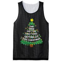 Tree Isn't The Only Thing Getting Lit Ugly Christmas Mesh Reversible Basketball Jersey Tank